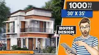 1000 Square Feet House design | 30X35 House Plan | Rumah 30X35
