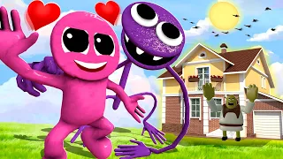 PURPLE JUNIOR RAINBOW FRIENDS LOVE HOUSE 💕 VS 3D SANIC CLONES MEMES In Garry`s mod