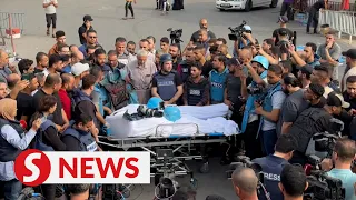 Colleagues bid farewell to two journalists killed in Israel-Palestine conflict