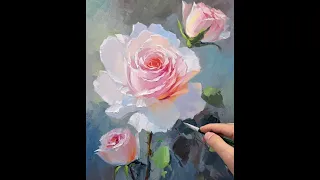 Rose oil painting Vugar Mamedov