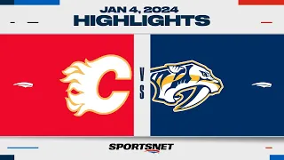 NHL Highlights | Flames vs. Predators - January 4, 2024