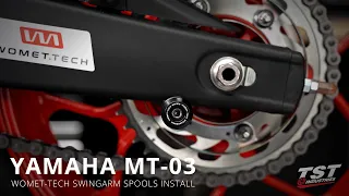 How to install Womet-Tech Swingarm Spools on a 2020 Yamaha MT-03 by TST Industries