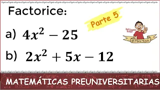 5. ESTO ES LO QUE DEBES SABER DE MATEMÁTICAS ANTES DE ENTRAR A LA UNIVERSIDAD. Parte 5