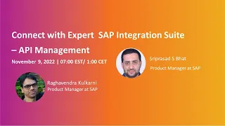 Connect with Expert  SAP Integration Suite – API Management | SAP Community Call