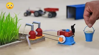 diy tractor mini double water pump science project | diy tractor | water pump @MiniInventor