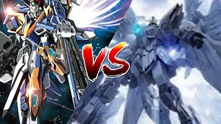 Gundam Supreme Battle: V2 Assault Buster Gundam Versus Snow White Perlude Wing Gundam zero