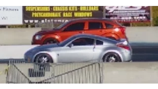 2008 Nissan 350Z vs 2009 Dodge Caliber SRT4 Drag Race