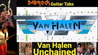 Unchained - Van Halen - Guitar + Bass TABS Lesson (Rewind)