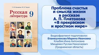 Тема 32. Проблема счастья и смысла жизни в рассказе А. П. Платонова «В прекрасном и яростном мире»