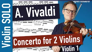 Vivaldi Concerto for 2 Violins, Op. 3 No. 8, RV522 in A minor, 1. Movement, VIOLIN 1 SOLO