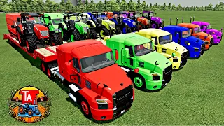 TRANSPORTING AND LOADING TRACTORS AND MAN MINIBUSES WITH MACK TRUCKS - Farming Simulator 22