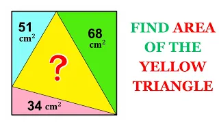 Find area of the Yellow triangle in the Square | (Important math skills explained) | #math #maths