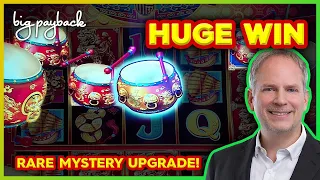 NEW Dancing Drums HUGE SLOT WIN! RARE Mystery Upgrade!