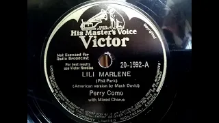 Perry Como (ペリー・コモ) ♪Lili Marlene♪(リリー・マルレーン)1944年 78rpm record . HMV 102 phonograph