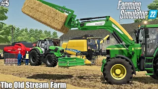 Harvesting WHEAT baling STRAW and Feeding animlas│The Old Stream Farm│FS 22│ Timelapse 5