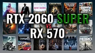RTX 2060 SUPER vs RX 570 Benchmarks | Gaming Tests Review & Comparison | 59 tests