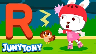 Rabbit on Roller Skates | Phonics Song for Kids | Alphabet R Song | Kindergarten Song | JunyTony