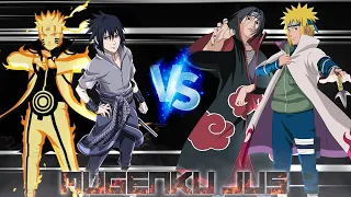 Naruto (all forms) & Uchiha Sasuke vs Uchiha Itachi & Minato Hokage ANIME MUGEN JUS Team Fight