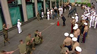 Fleet Week tug-of-war: Navy vs. Marines