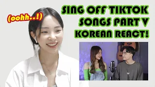 [KOREAN REACTION] SING OFF TIKTOK SONGS PART V Korean Reaction | Reza Darmawangsa vs Mirriam Eka