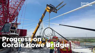 Gordie Howe International Bridge: Construction video and drone footage of new Detroit-Windsor bridge