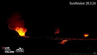 Iceland Volcano Still Going Strong - Gorgeous Night Views 26.3.24