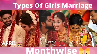 Types of girls marriage monthwise 💑 monthwise marriage| types of girls monthwise|monthwise