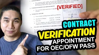 Appointment for Polo Contract Verification, Requirements OEC OFW Contract Verification