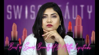 *BEST* of Swiss Beauty HD Matte Lipstick | SWATCHES & REVIEW | HUDA BEAUTY power bullet DUPE ?