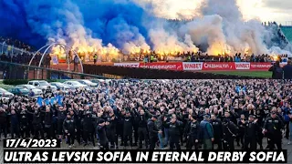 ULTRAS LEVSKI SOFIA IN ETERNAL DERBY SOFIA || CSKA Sofia vs Levski Sofia 17/4/2023