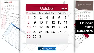 October 2023 Calendar | 123FreeVectors
