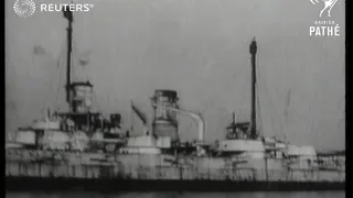 UK:  DEFENCE:  Ex-German Battleship "Westfalen" at Birkenhead (1921)