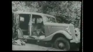 Bonnie and Clyde death scene, 1934.