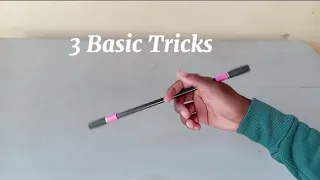 Three BASIC pen spinning tricks [ pen spinning in slomo]