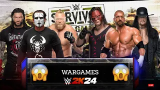 wwe2k4 - Sting, Roman, Brock, VS Triple h, Kane, Undertaker ( Wargames)