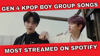 Most Streamed Gen 4 Kpop Boy Group Songs on Spotify