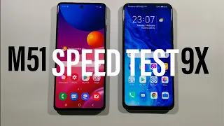 Samsung M51 vs Honor 9X Comparison Speed Test