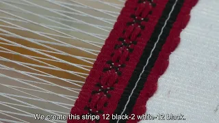 Making patterns on horizontal loom with Rodica Ispas (Tesut in Razboi)