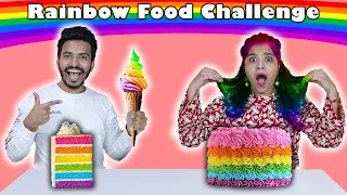 Rainbow Colour Food Challenge | Food Challenge India | Hungry Birds