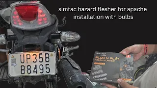 Simtac hazard flasher installation on TVS Apache with Simtac bulbs apache 160