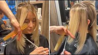 Face Framing Layers Haircut Tutorial for Long Hair | Texturizing Cutting Techniques