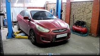 Замена передних нижних рычагов на Hyundai Solaris 2011 года Хендай Солярис 1,4