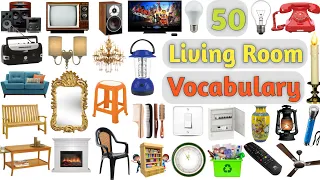 Living Room Vocabulary ll 50 Living Room Objects Name In English With Pictures ll Living Room