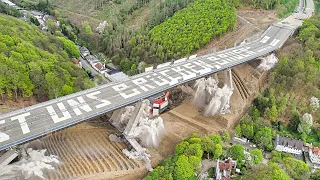 Demolition of the Rahmede Valley Bridge near Lüdenscheid | Blasting of a 453 meter long Bridge