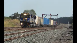 6 BIG FREIGHT TRAINS on the North East Standard Gauge Line - Australian Trains