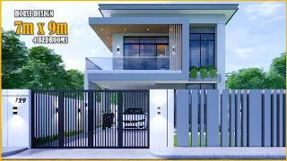 House Design | Small House 2Storey  | 7m x 9m with 4 Bedrooms