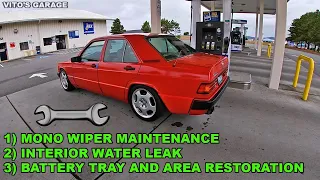 Mercedes 190E Battery Tray Restoration & Preservation/  Mono Wiper Lubrication!