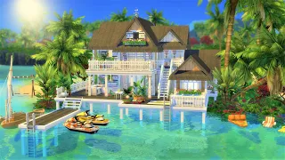 Large Family Beach House | (no cc) The Sims 4 Speed Build