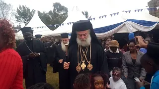 Pope and patriarch Theodoros being entertained