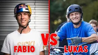 FABIO WIBMER VS LUKAS KNOPF - BEST MTB RIDERS ! ( BIG JUMPS FAILS & BACKFLIPS )